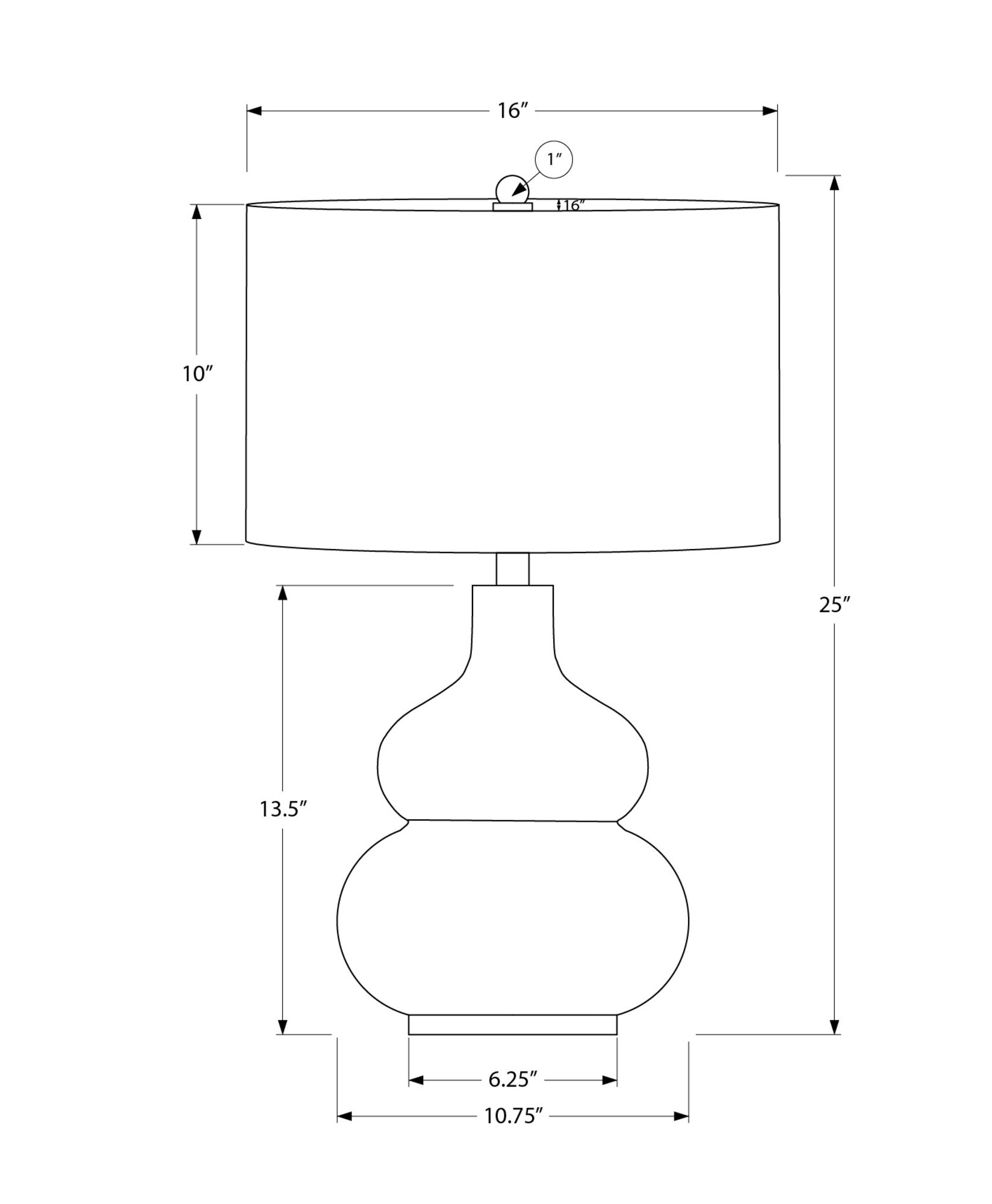 Cream Gourd Table Lamp w/ Shade
