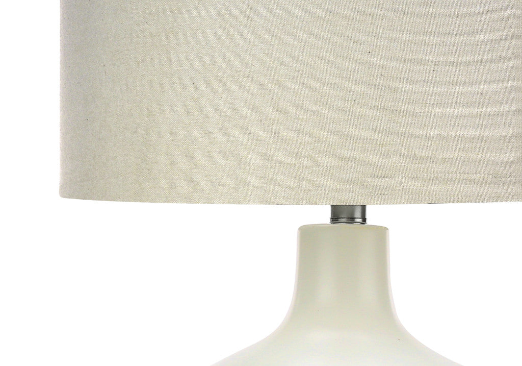 Cream Gourd Table Lamp w/ Shade