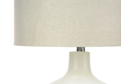 Cream Gourd Table Lamp w/ Shade