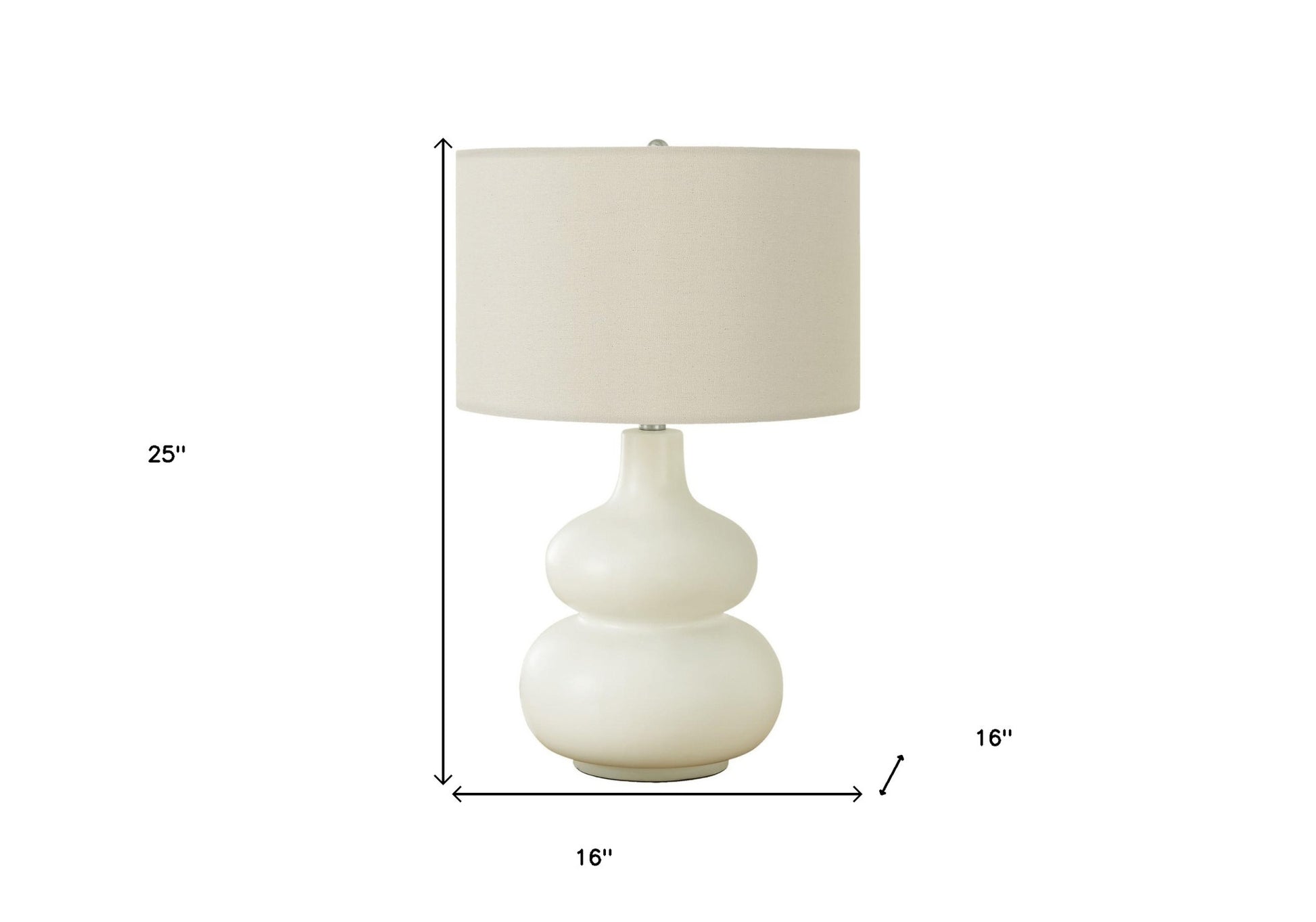 Cream Gourd Table Lamp w/ Shade