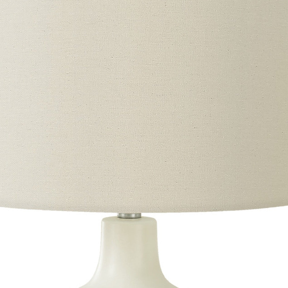 Cream Gourd Table Lamp w/ Shade