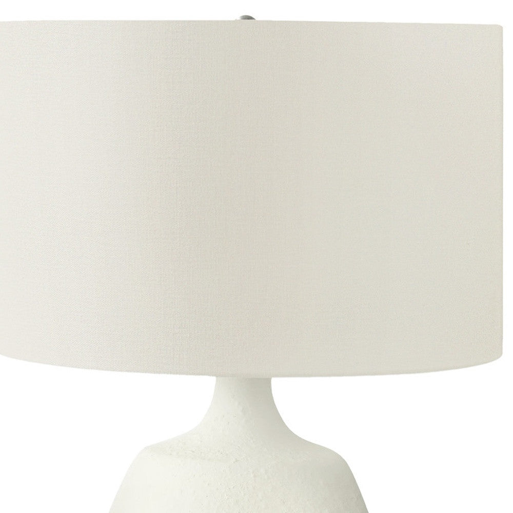 Cream Gourd Table Lamp w/ Shade