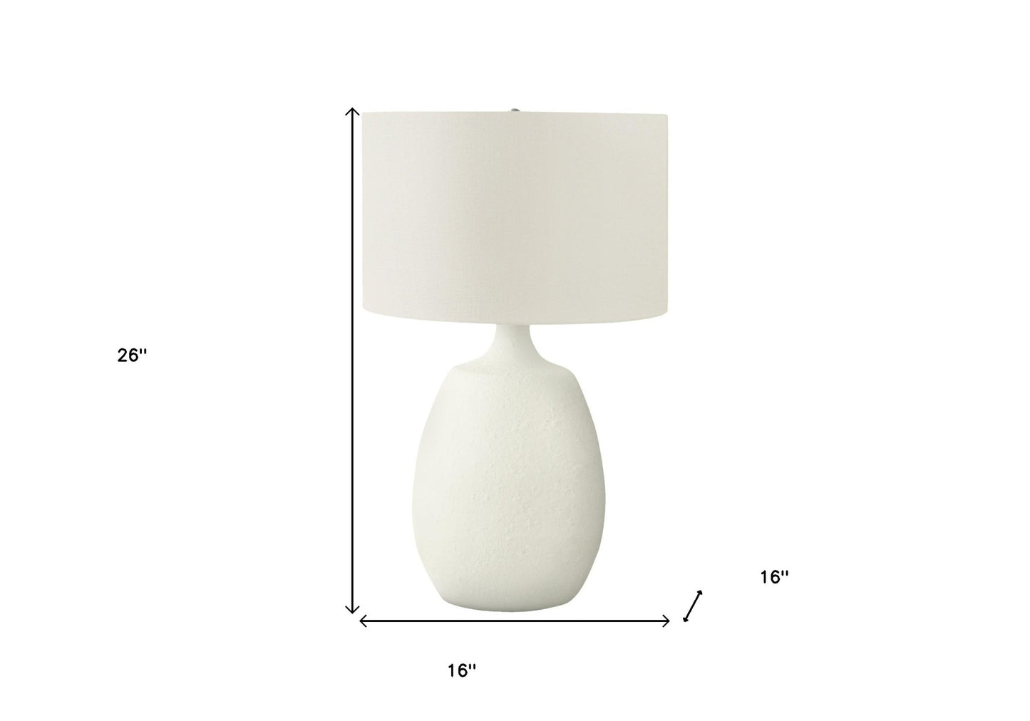 Cream Gourd Table Lamp w/ Shade