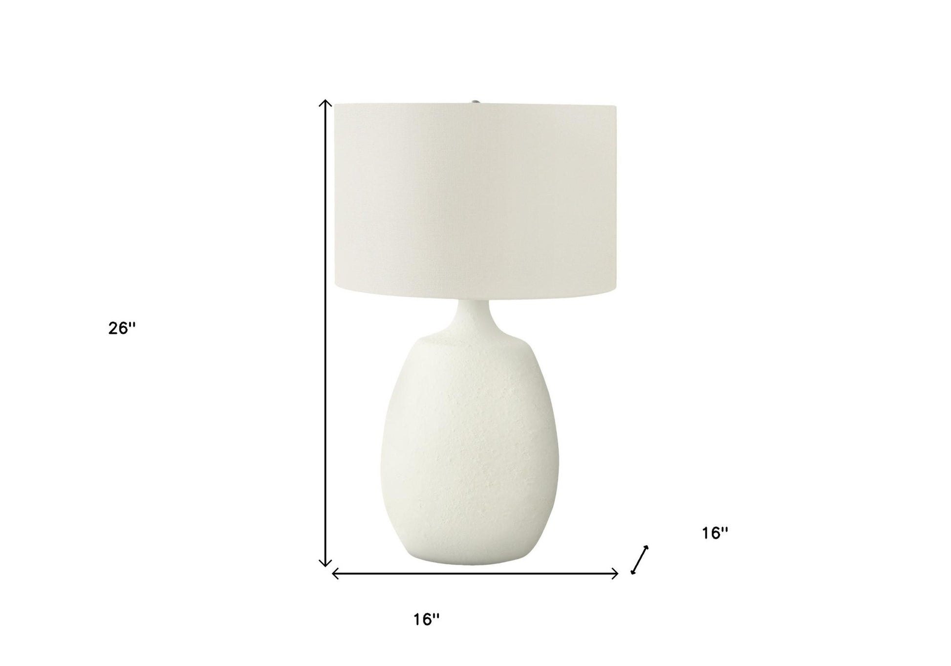 Cream Gourd Table Lamp w/ Shade