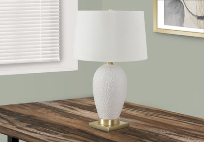 Gold & White Urn Table Lamp w/ Shade