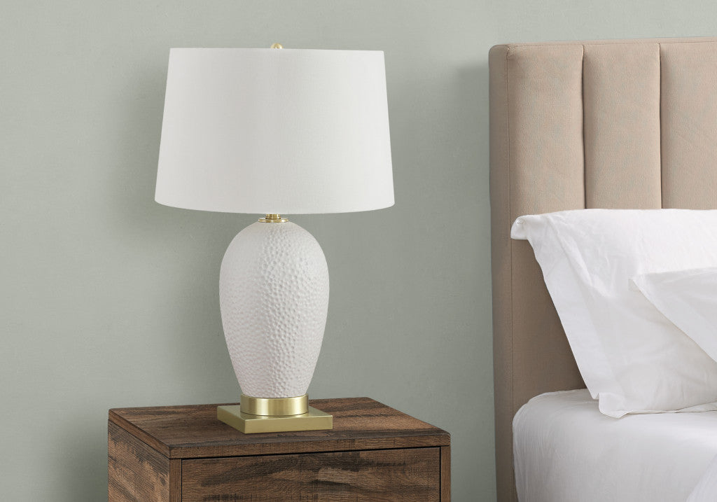 Gold & White Urn Table Lamp w/ Shade