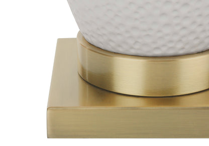 Gold & White Urn Table Lamp w/ Shade