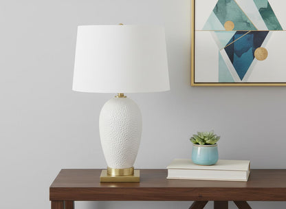 Gold & White Urn Table Lamp w/ Shade