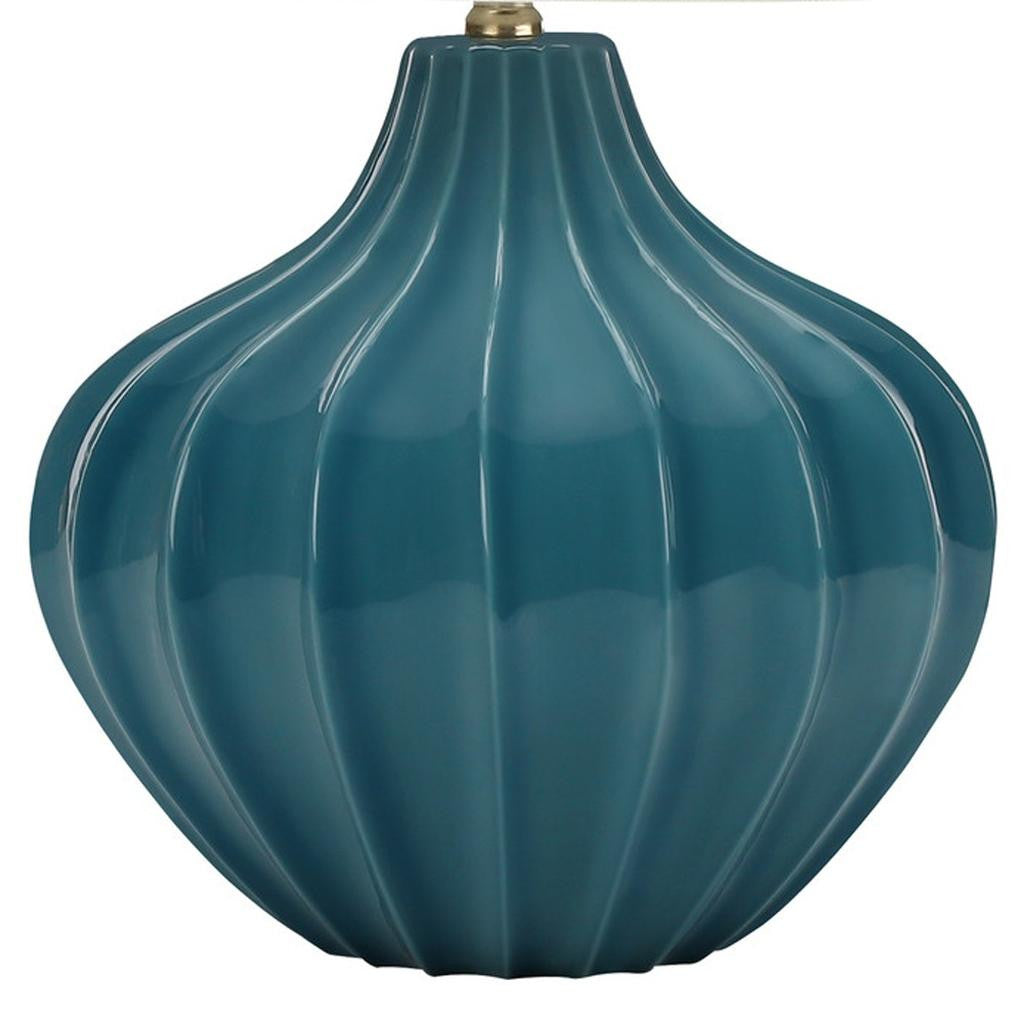 Blue Gourd Table Lamp w/ Shade