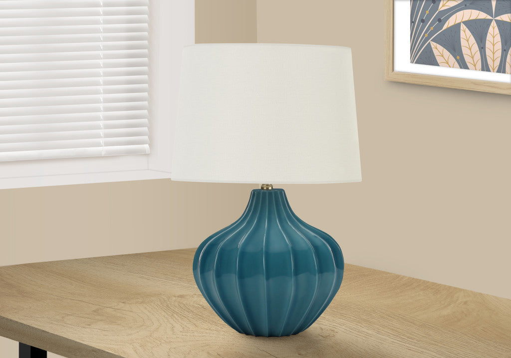 Blue Gourd Table Lamp w/ Shade