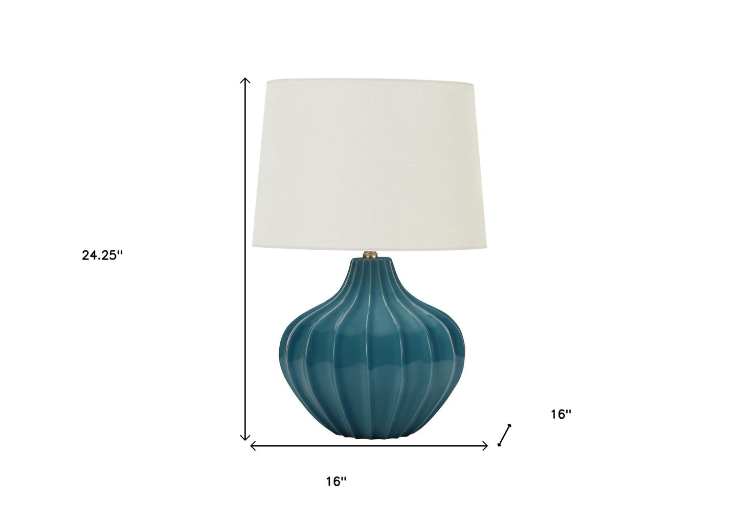 Blue Gourd Table Lamp w/ Shade