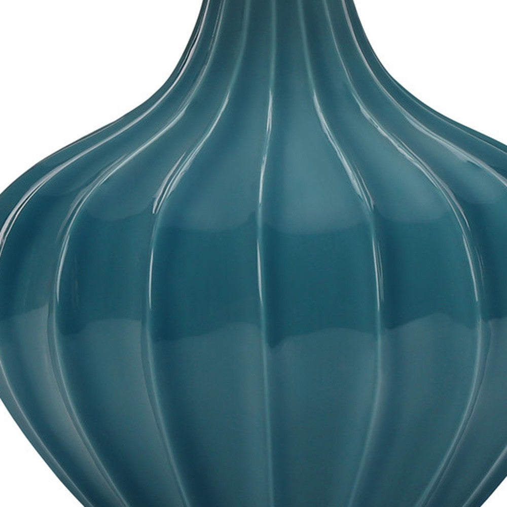 Blue Gourd Table Lamp w/ Shade