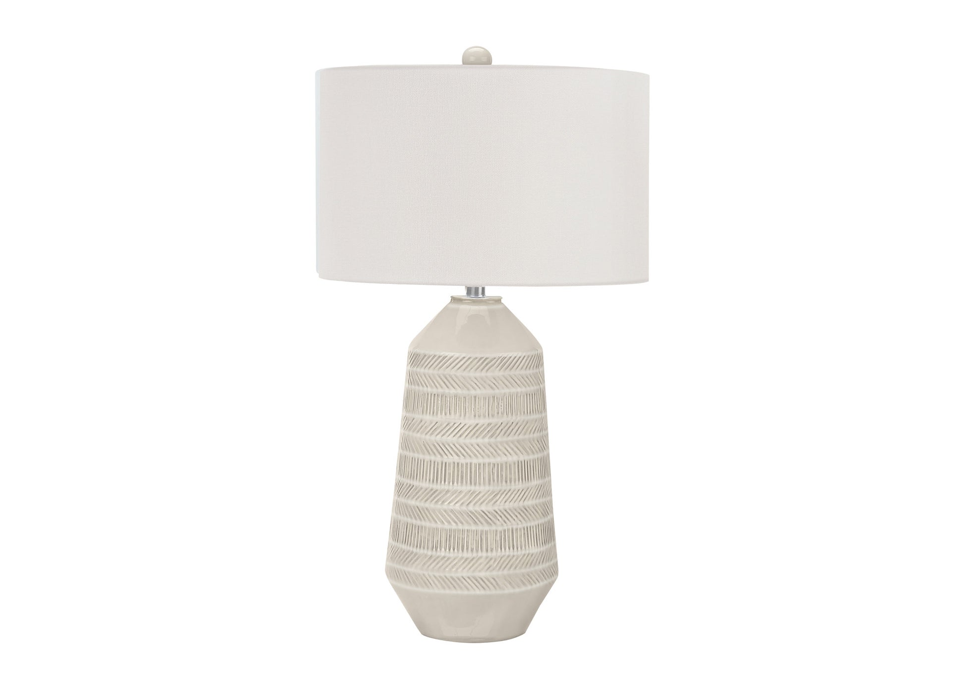 Ivory Geometric Table Lamp w/ Shade