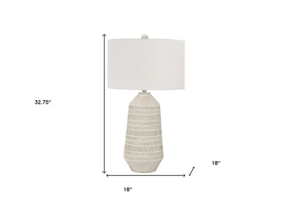 Ivory Geometric Table Lamp w/ Shade