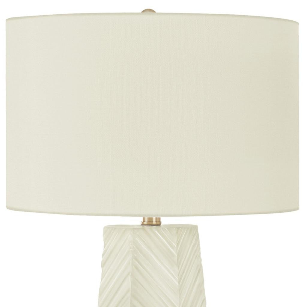 White Geometric Table Lamp w/ Shade