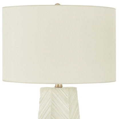 White Geometric Table Lamp w/ Shade
