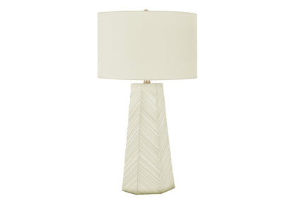 White Geometric Table Lamp w/ Shade