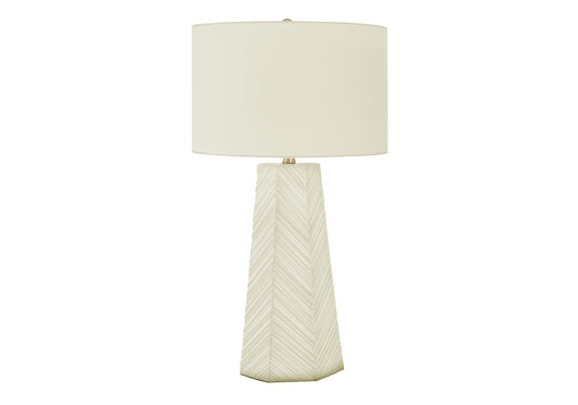 White Geometric Table Lamp w/ Shade