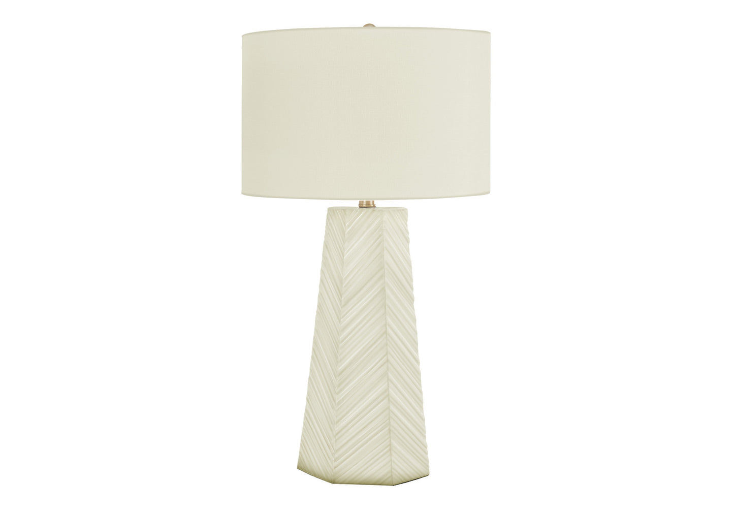 White Geometric Table Lamp w/ Shade