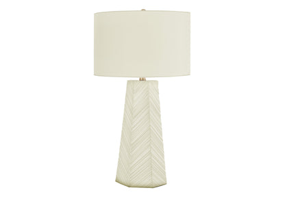 White Geometric Table Lamp w/ Shade