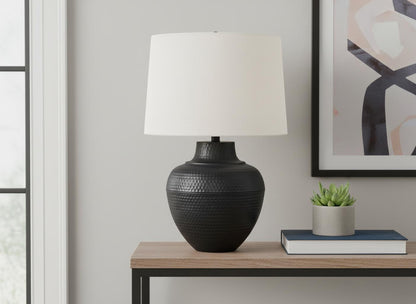 Black Urn Table Lamp w/ Shade