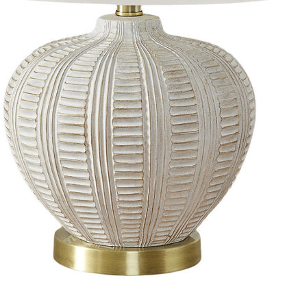 Gold & White Urn Table Lamp w/ Shade