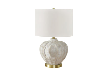 Gold & White Urn Table Lamp w/ Shade