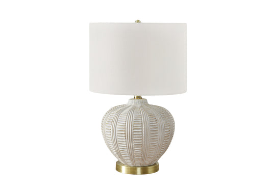 Gold & White Urn Table Lamp w/ Shade