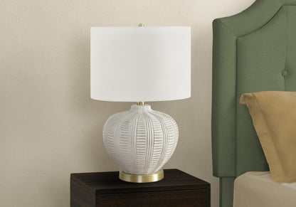 Gold & White Urn Table Lamp w/ Shade