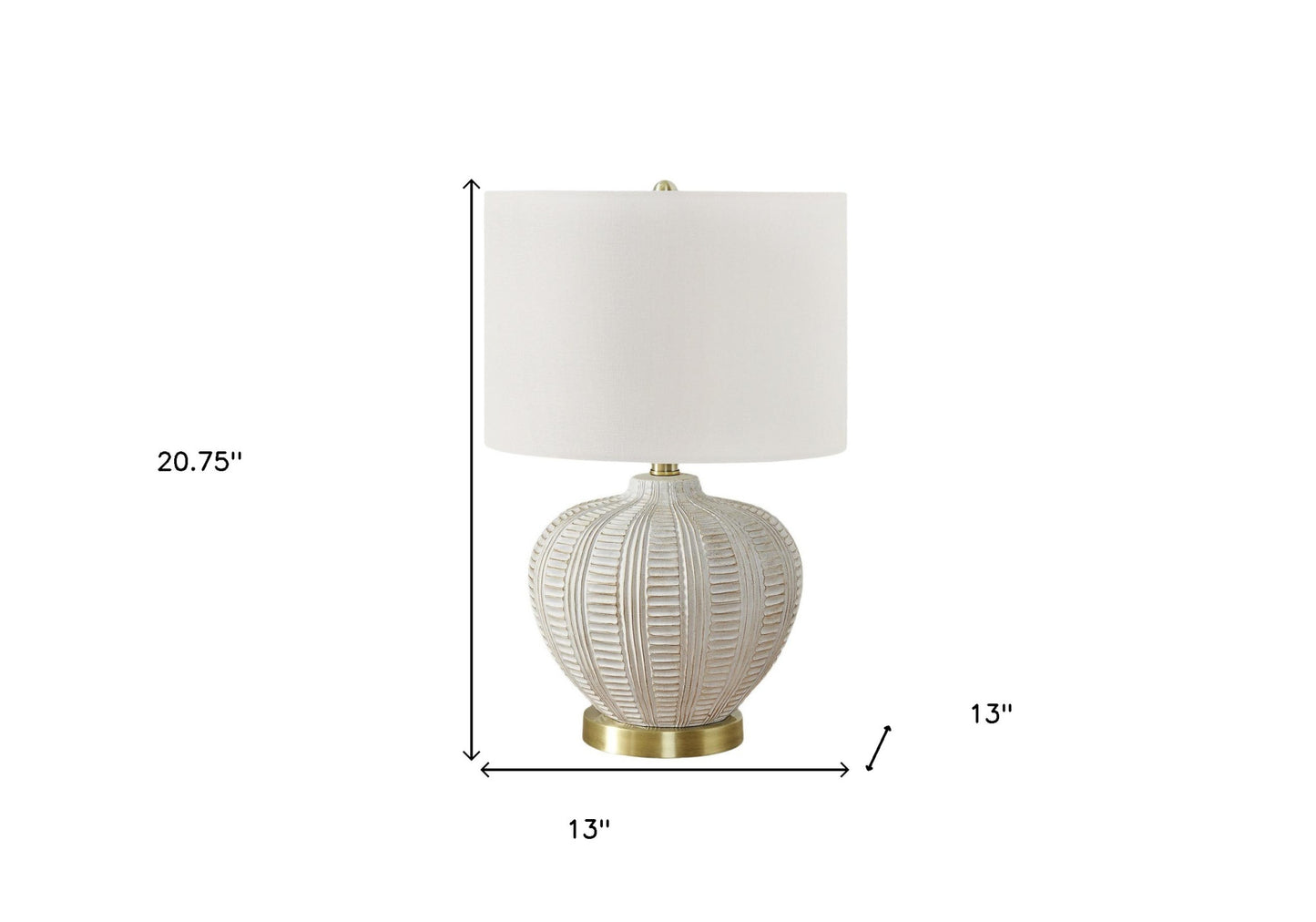 Gold & White Urn Table Lamp w/ Shade