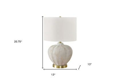 Gold & White Urn Table Lamp w/ Shade