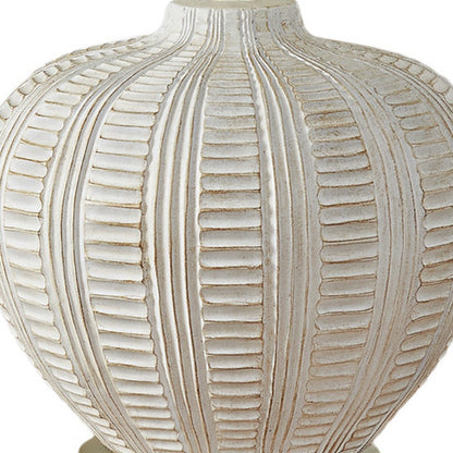 Gold & White Urn Table Lamp w/ Shade