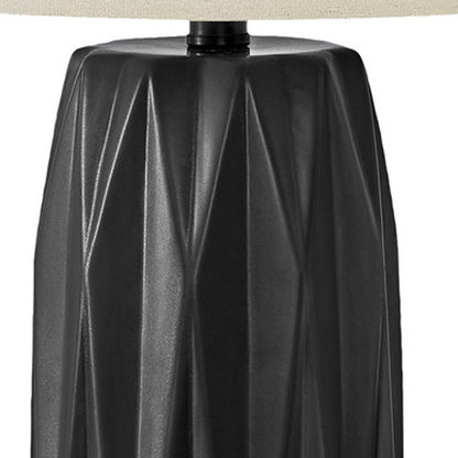 Black Geometric Table Lamp w/ Shade
