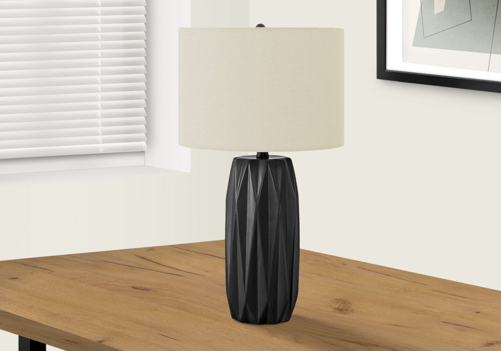 Black Geometric Table Lamp w/ Shade