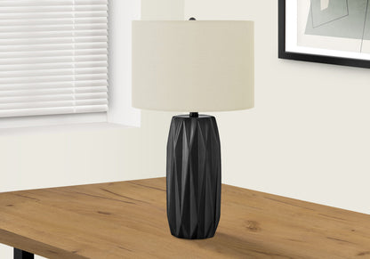 Black Geometric Table Lamp w/ Shade