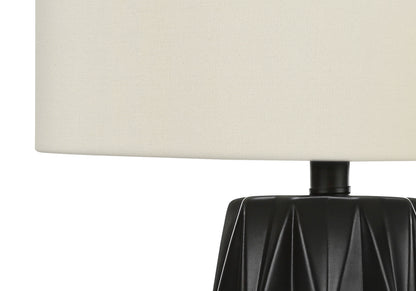 Black Geometric Table Lamp w/ Shade