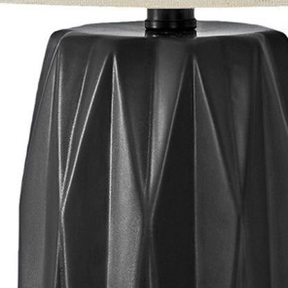 Black Geometric Table Lamp w/ Shade