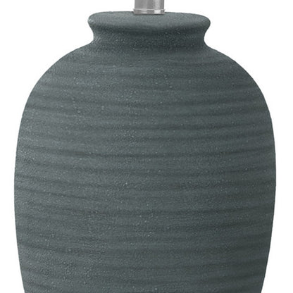 Blue & Silver Table Lamp w/ Shade