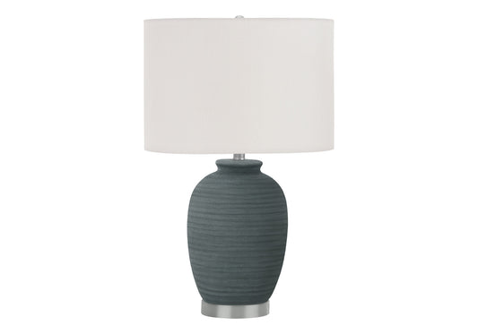 Blue & Silver Table Lamp w/ Shade