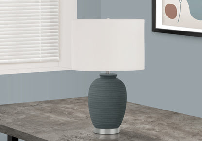 Blue & Silver Table Lamp w/ Shade