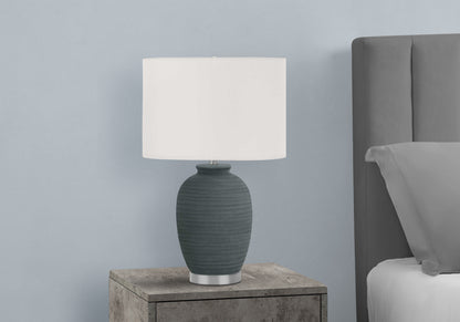 Blue & Silver Table Lamp w/ Shade