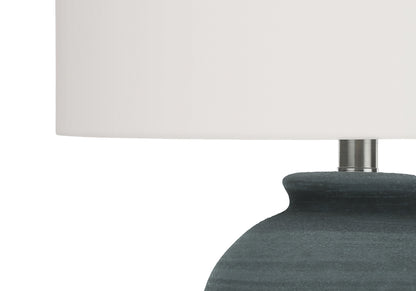 Blue & Silver Table Lamp w/ Shade