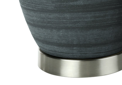 Blue & Silver Table Lamp w/ Shade