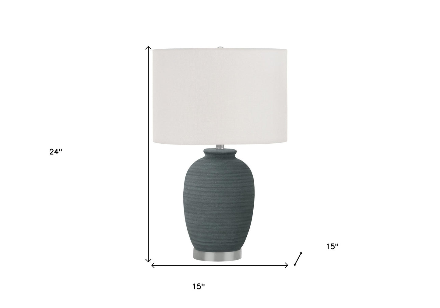 Blue & Silver Table Lamp w/ Shade