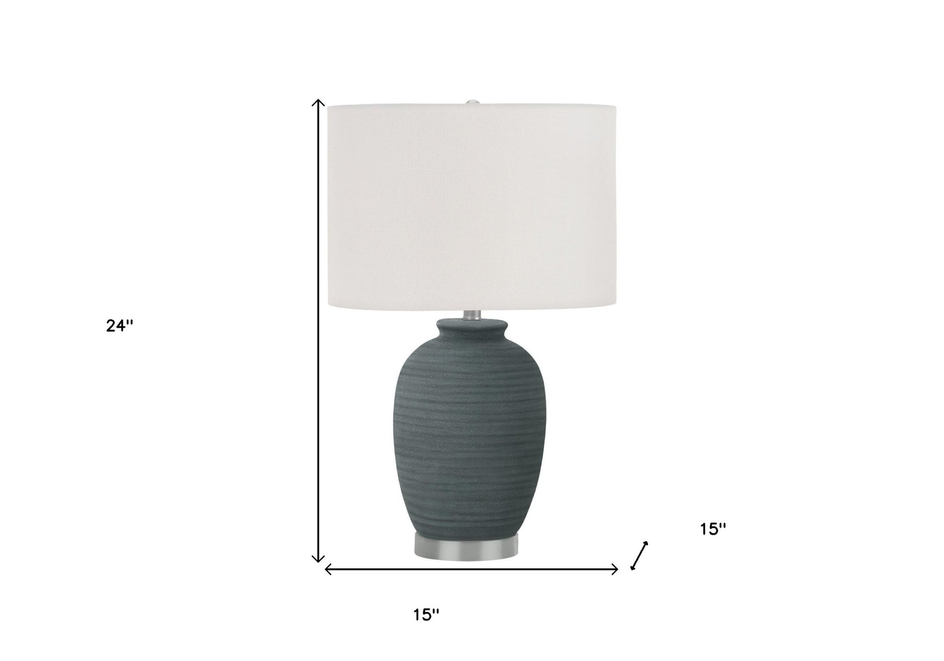 Blue & Silver Table Lamp w/ Shade