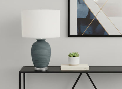 Blue & Silver Table Lamp w/ Shade