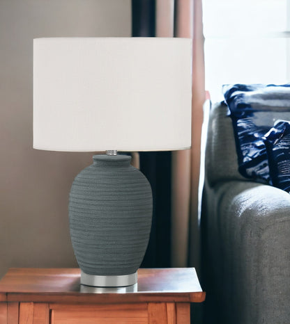 Blue & Silver Table Lamp w/ Shade