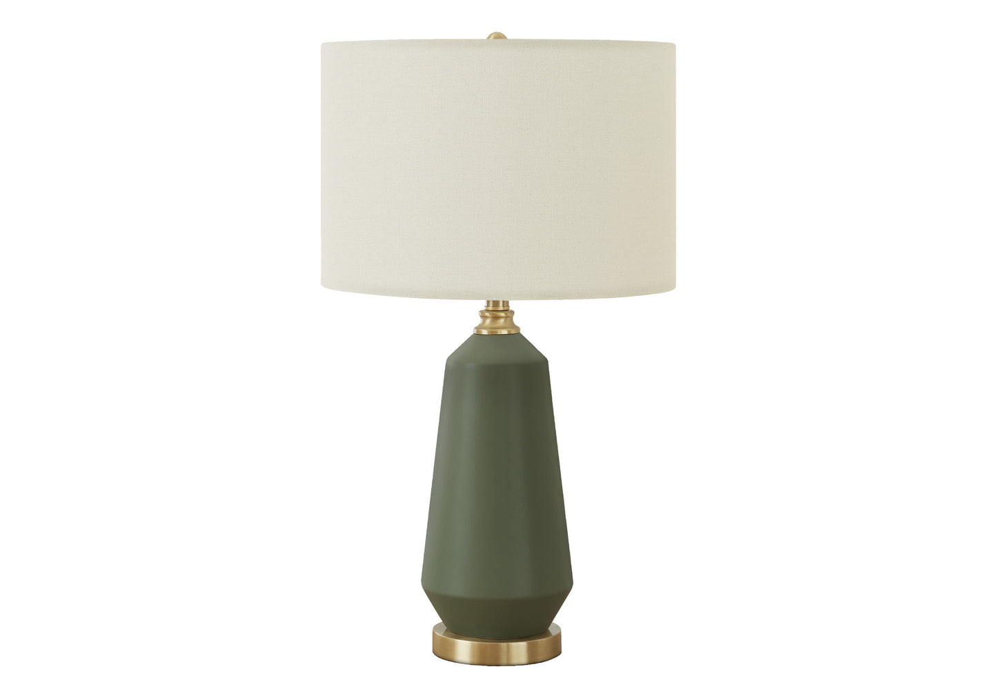 Green Geometric Table Lamp w/ Shade