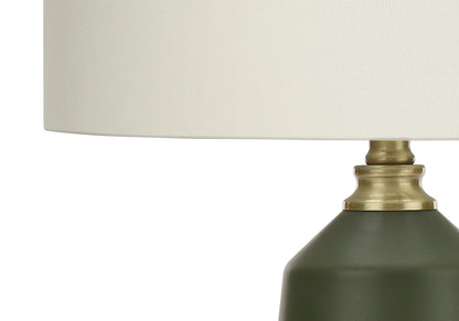 Green Geometric Table Lamp w/ Shade