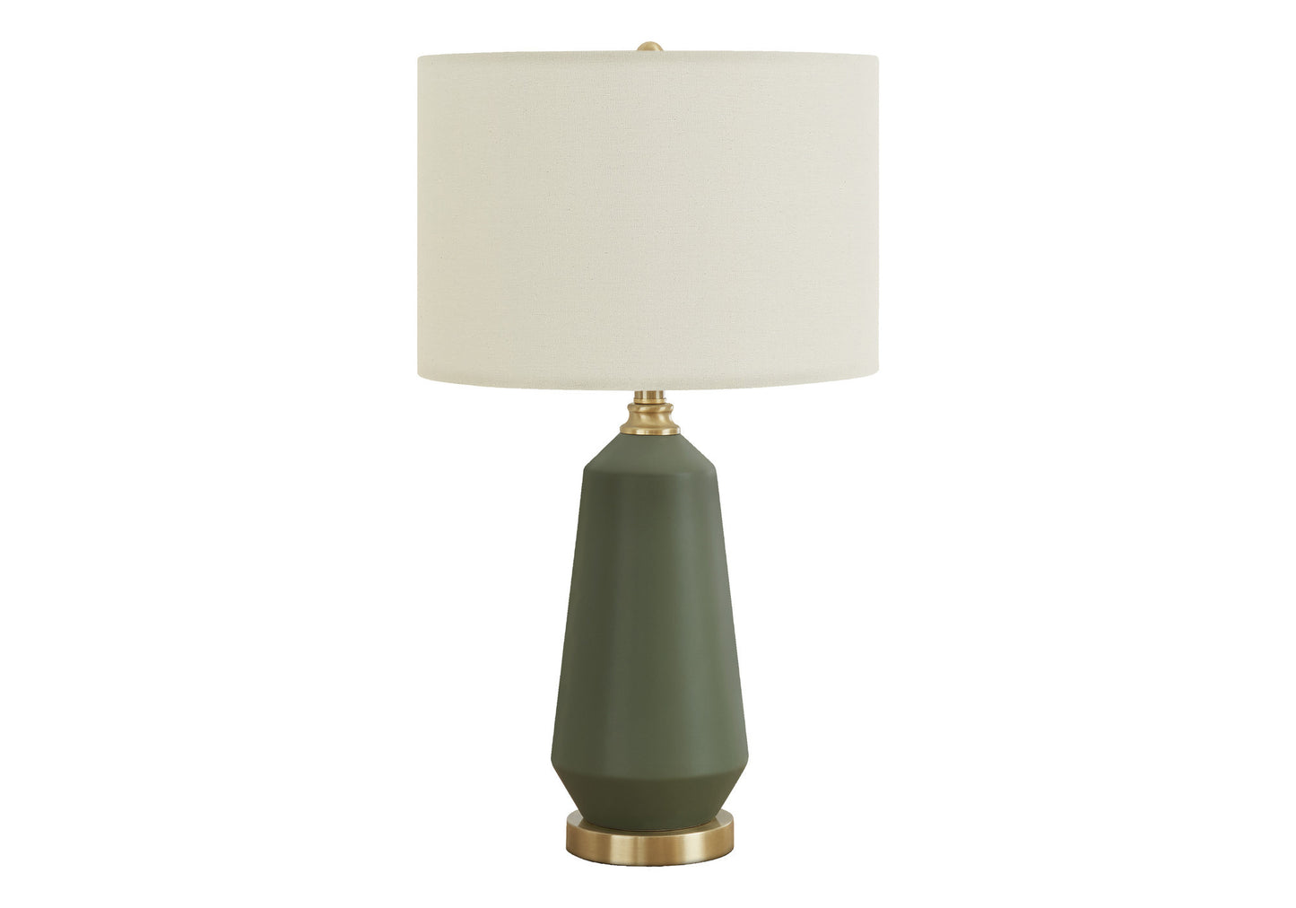Green Geometric Table Lamp w/ Shade